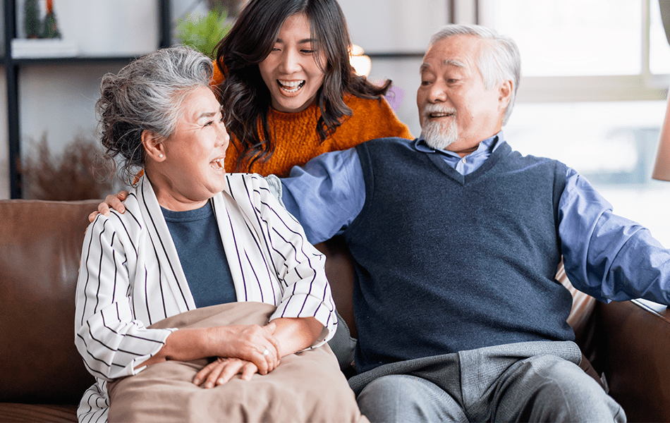 Asian couple on golden years