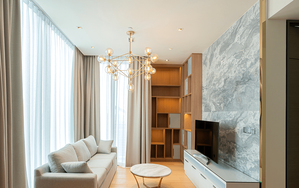 Condo interior with natural light