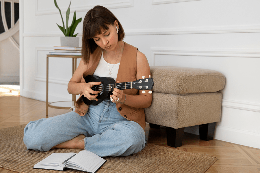Playing instrument at home